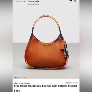 Coach Ergo Bag In Coachtopia Leather With Colorful Binding